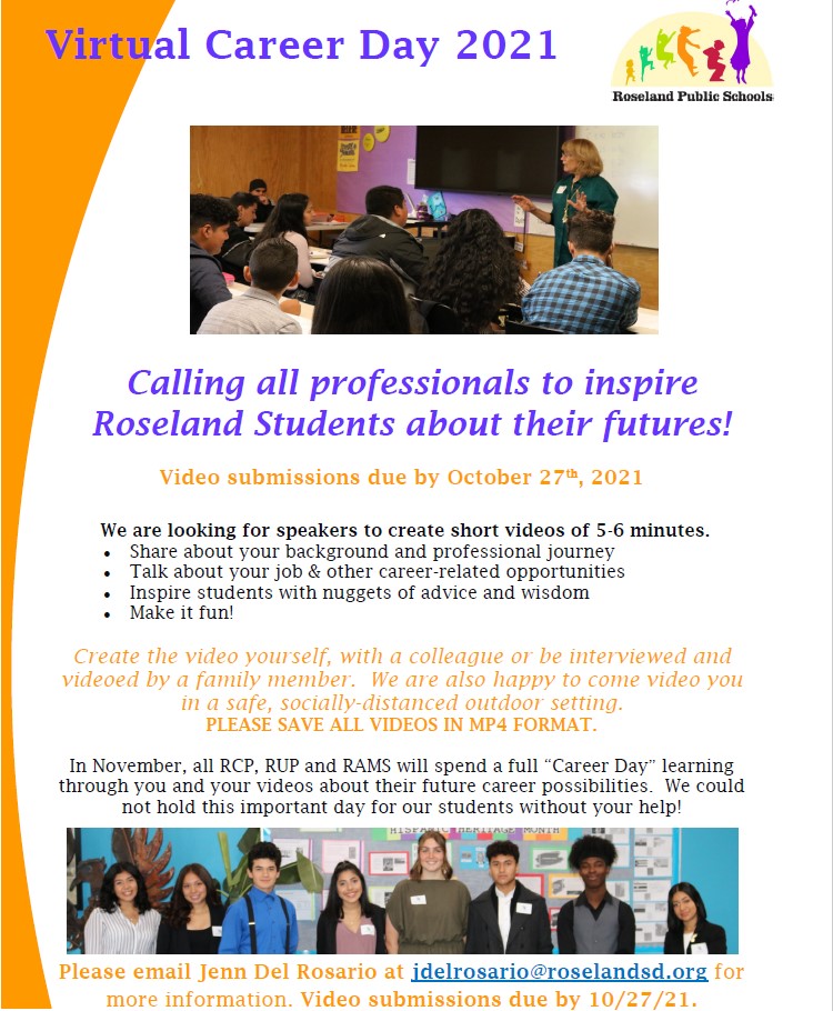 Virtual Career Day 2021 flyer