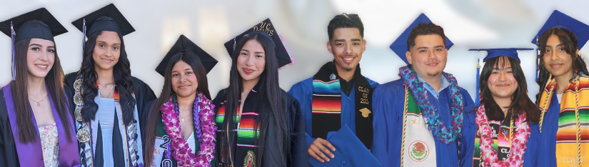 High school graduates in cap and gown
